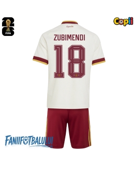 Spania Martin Zubimendi #18 Echipament de Fotbal Replică Mondial 2026 Copii Deplasare (+ Șorturi)